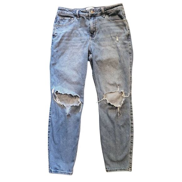Abercrombie & Fitch Jeans Women's 30 Blue The Skinny High Rise Ripped Knee - Picture 1 of 4